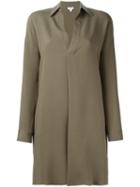 Vince Loose Fit Shirt Dress, Women's, Size: Large, Green, Silk