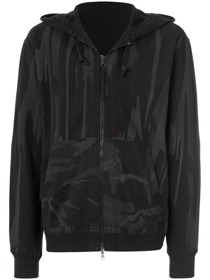 Maharishi Camouflage Print Zip Up Hoodie - Black