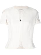Versace Vintage Ribbed Zipped Blouse - Nude & Neutrals