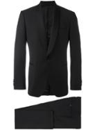 Lardini Shawl Lapel Two-piece Suit, Men's, Size: 52, Black, Wool/viscose/cupro