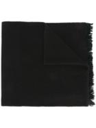 Mp Massimo Piombo Frayed Edge Scarf, Men's, Black, Polyamide/virgin Wool