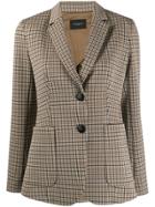 Antonelli Hounds-tooth Tailored Blazer - Brown