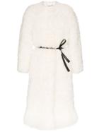 Givenchy Shearling Belted Coat - White