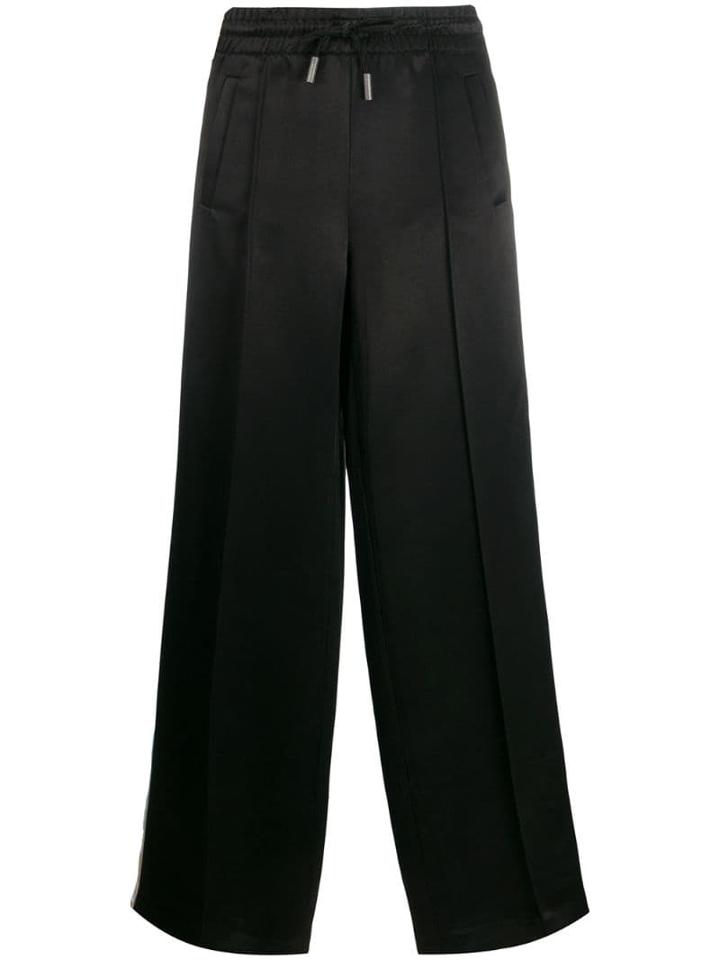 Off-white Satin Flared Track Pants - Black