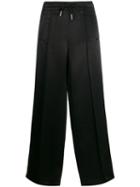 Off-white Satin Flared Track Pants - Black