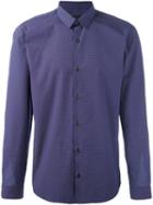 Z Zegna Dotted Print Shirt, Men's, Size: 43, Blue, Cotton