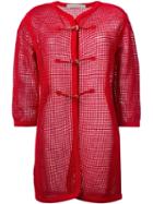 Ermanno Scervino Crochet Knit Buckle Coat