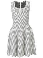Alaïa Vintage Geometric Patterned Flared Dress - White