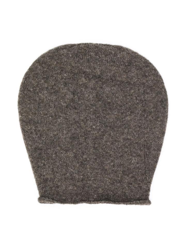 Anja Schwerbrock Teen Fine Knit Beanie Hat - Brown