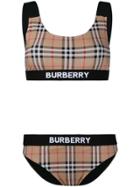 Burberry Check Sport Bikini - Brown
