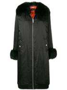 John Richmond Midi Fur Raincoat - Black