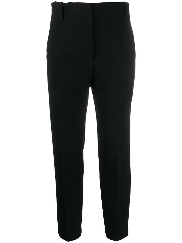 Pinko Cropped Slim-fit Trousers - Black