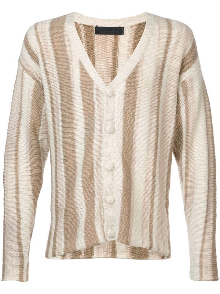 The Elder Statesman Cashmere Rolo Cardigan - White