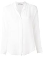 Vince Band Collar Shirt, Women's, Size: 6, White, Silk