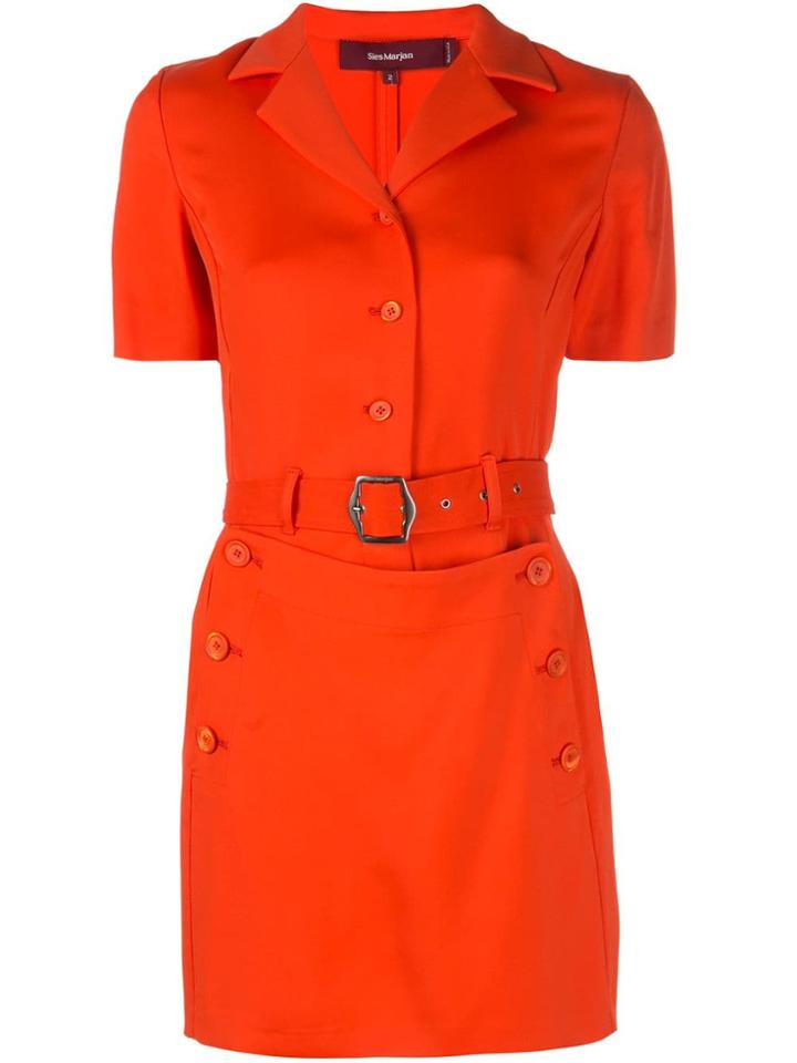 Sies Marjan Belted Waist Dress - Red