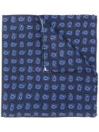 Lardini Paisley Print Pocket Square - Blue