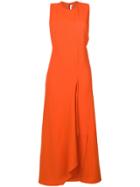 Victoria Beckham Drape And Flare Dress - Yellow & Orange
