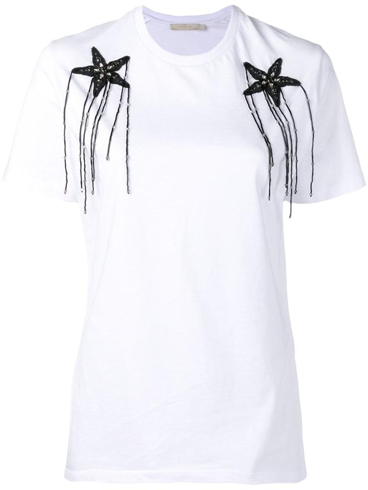 Amen Appliqué Flowers T-shirt - White