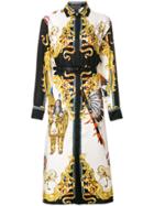 Versace Native American Baroque Shirt Dress - White