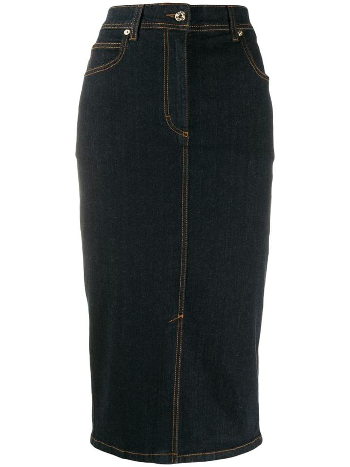 Blumarine Denim Midi Skirt - Blue
