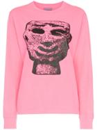 Ashley Williams Stone Head Graphic Cotton T-shirt - Pink & Purple