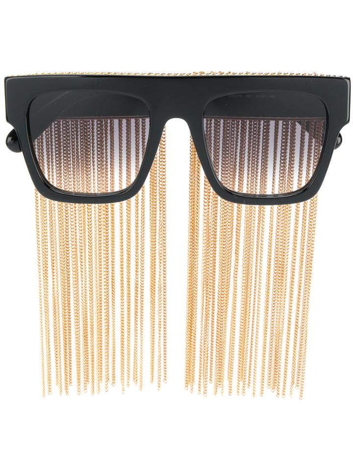 Stella Mccartney Eyewear Chain Fringe Sunglasses - Black