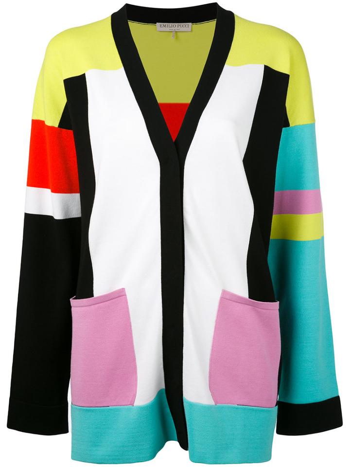 Emilio Pucci - Colour Block Cardigan - Women - Polyester/rayon - S, Polyester/rayon