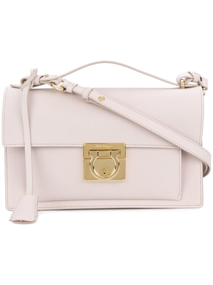 Salvatore Ferragamo Gancio Lock Shoulder Bag - Nude & Neutrals