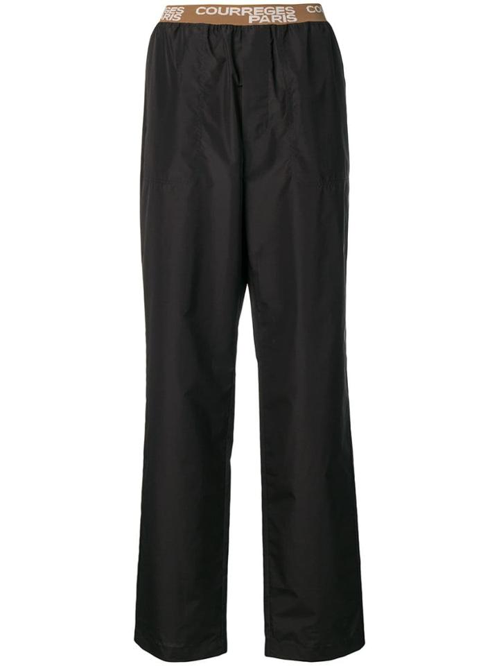 Courrèges Logo Waistband Trousers - Black