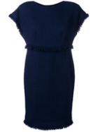 Chanel Pre-owned 1990's Fringed Knitted Dress - Blue