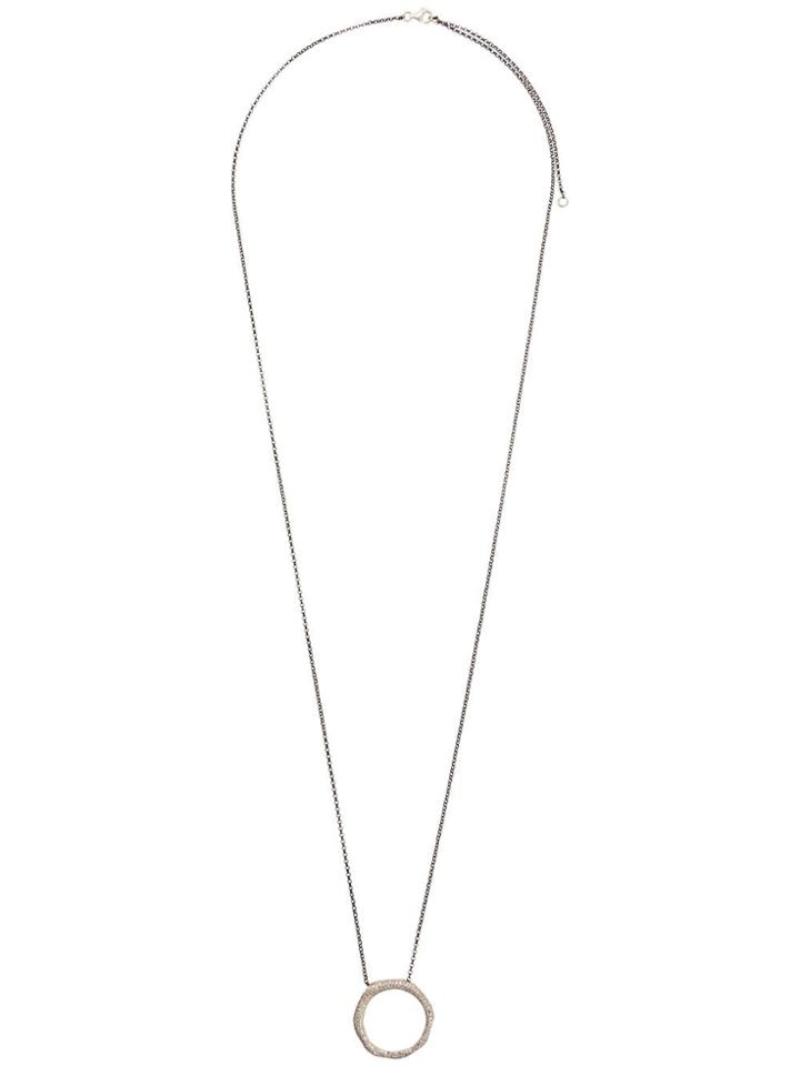 Rosa Maria Pavé Circle Pendant Necklace - Silver