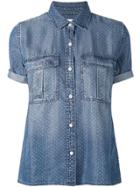 Current/elliott Polka Dot Denim Shirt - Blue