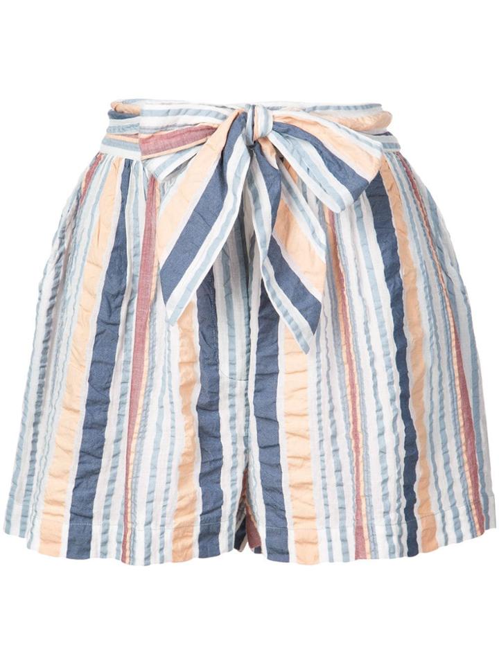 Ulla Johnson Stripe Belted Shorts - Blue