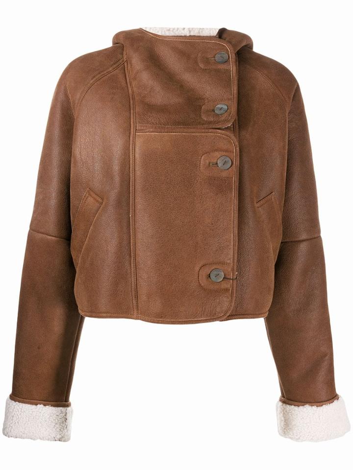 Loewe Shearling Fitted Jacket - Brown