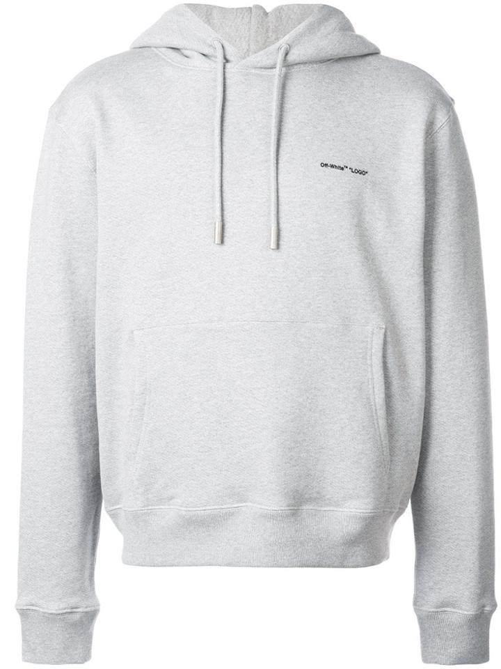 Off-white Logo Print Hoodie - Grey