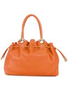 Salvatore Ferragamo Drawstring Tote, Women's, Yellow/orange, Calf Leather