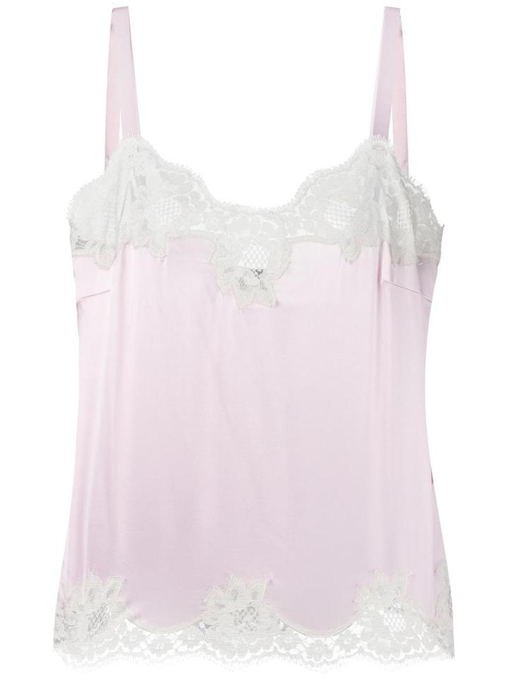 Dolce & Gabbana Lace Trim Camisole, Women's, Size: 1, Pink/purple, Silk/cotton/polyamide/spandex/elastane