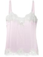 Dolce & Gabbana Lace Trim Camisole, Women's, Size: 1, Pink/purple, Silk/cotton/polyamide/spandex/elastane