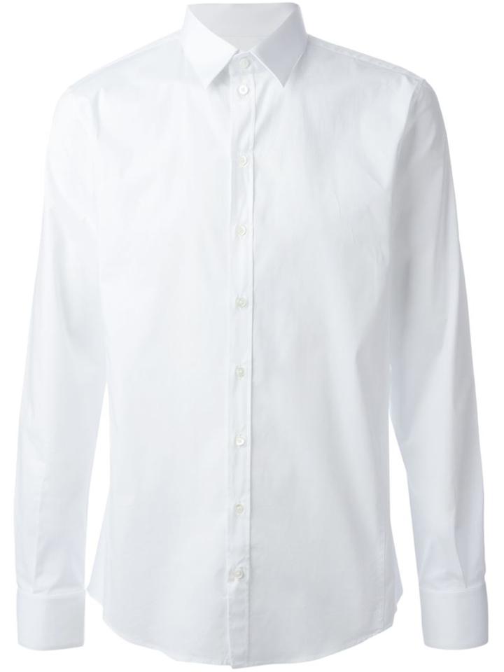 Dolce & Gabbana Classic Shirt, Men's, Size: 40, White, Cotton/spandex/elastane
