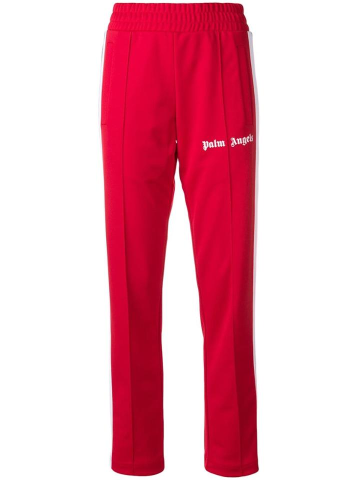 Palm Angels Slim Fit Stripe Track Pants - Red