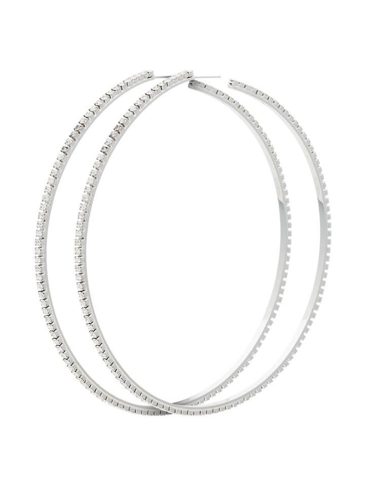 Area Silver Metallic Dorinda Crystal Earrings