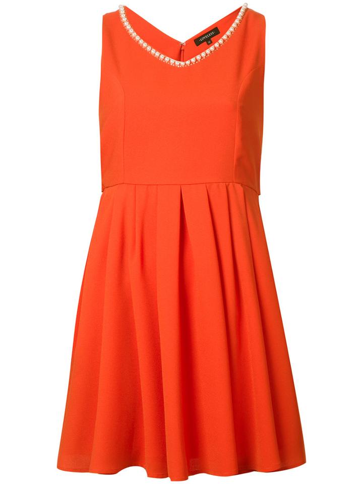 Loveless - Pleated Trim Dress - Women - Polyester - 34, Red, Polyester