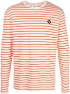 Wood Wood Logo Striped Sweatshirt - Orange