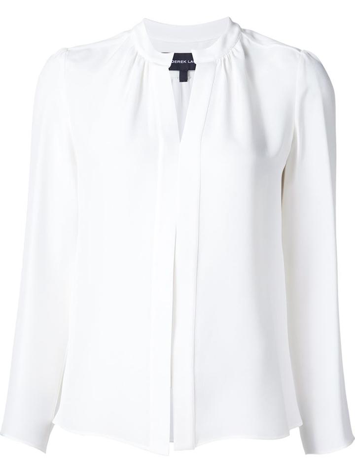 Derek Lam Band Collar Shirt, Women's, Size: 36, White, Silk