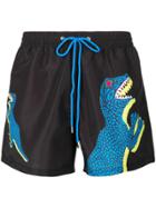 Paul Smith Dinosaur Print Swim Shorts - Black