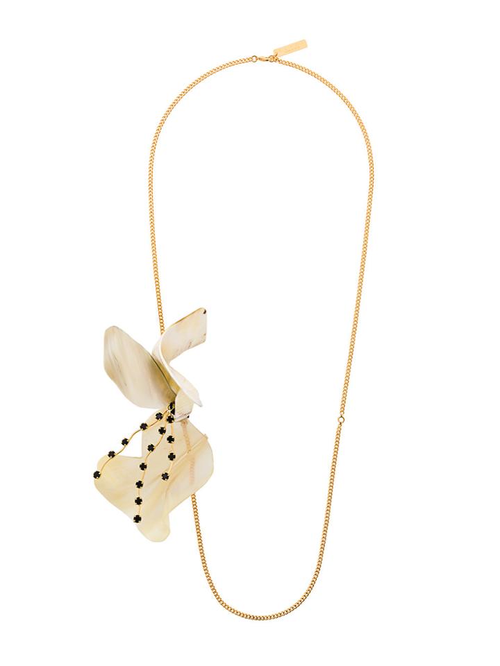Marni Flower Motif Necklace - Metallic