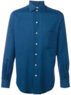 Loro Piana Plain Shirt, Men's, Size: Small, Blue, Cotton