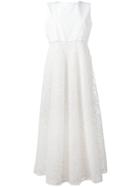 Giamba Embellished Sheer Flared Dress - White