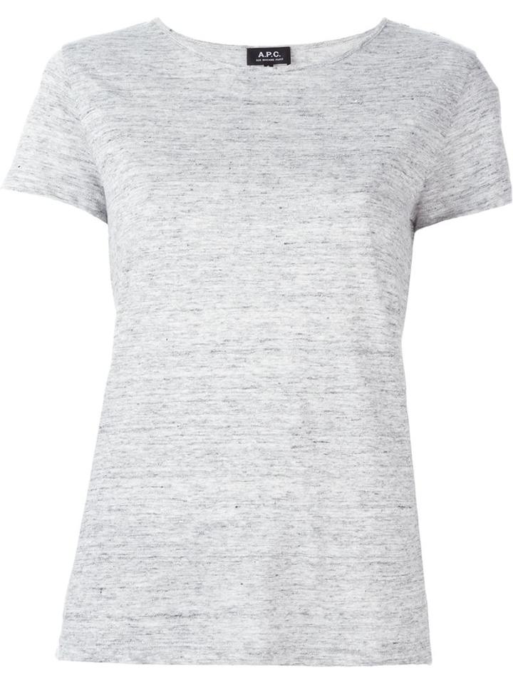 A.p.c. Honolulu Short Sleeve T-shirt, Women's, Size: S, Grey, Linen/flax