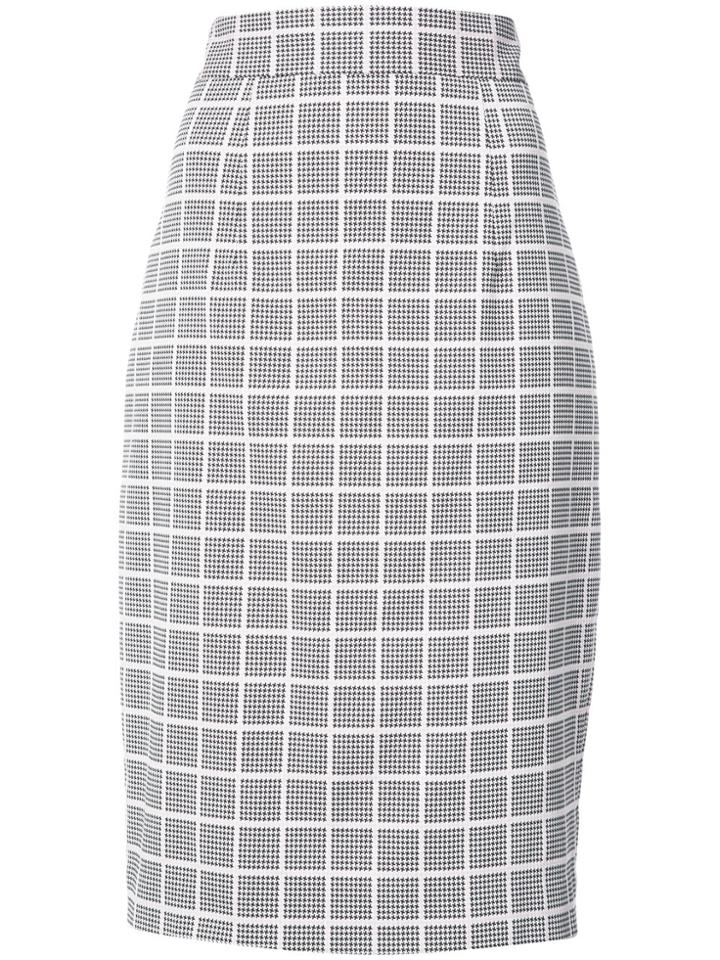 Milly Cross Print Pencil Skirt - Pink & Purple